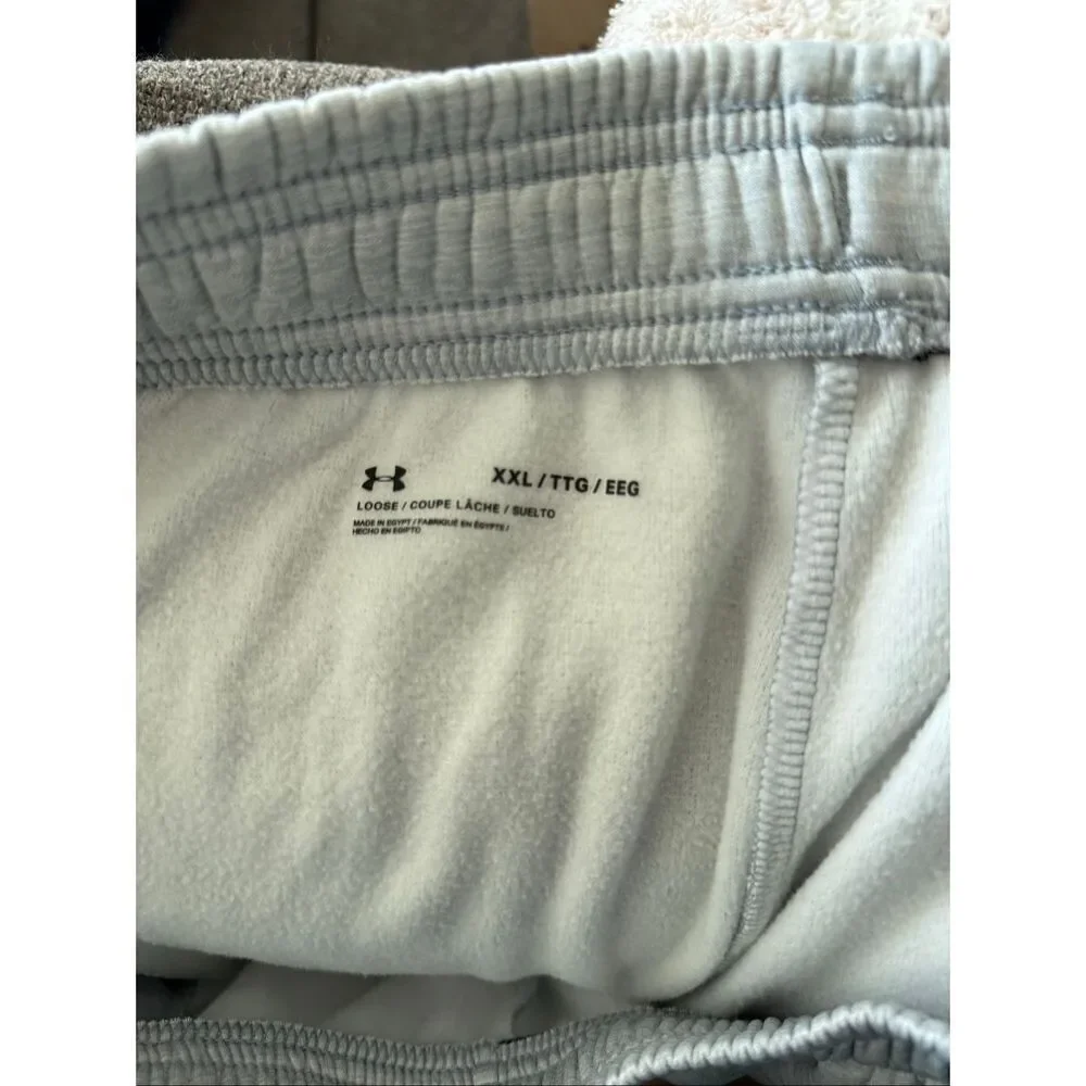NEW Under Armour White Gray Zip Ankle Joggers XXL